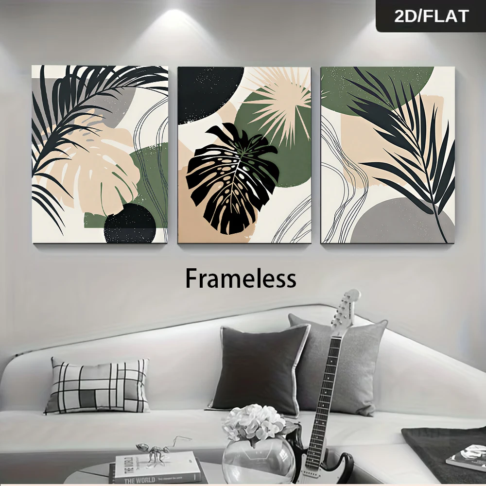 Abstract Canvas Set - Çoklu boyutlarda, çerçevesiz 3 parçalı kanvas