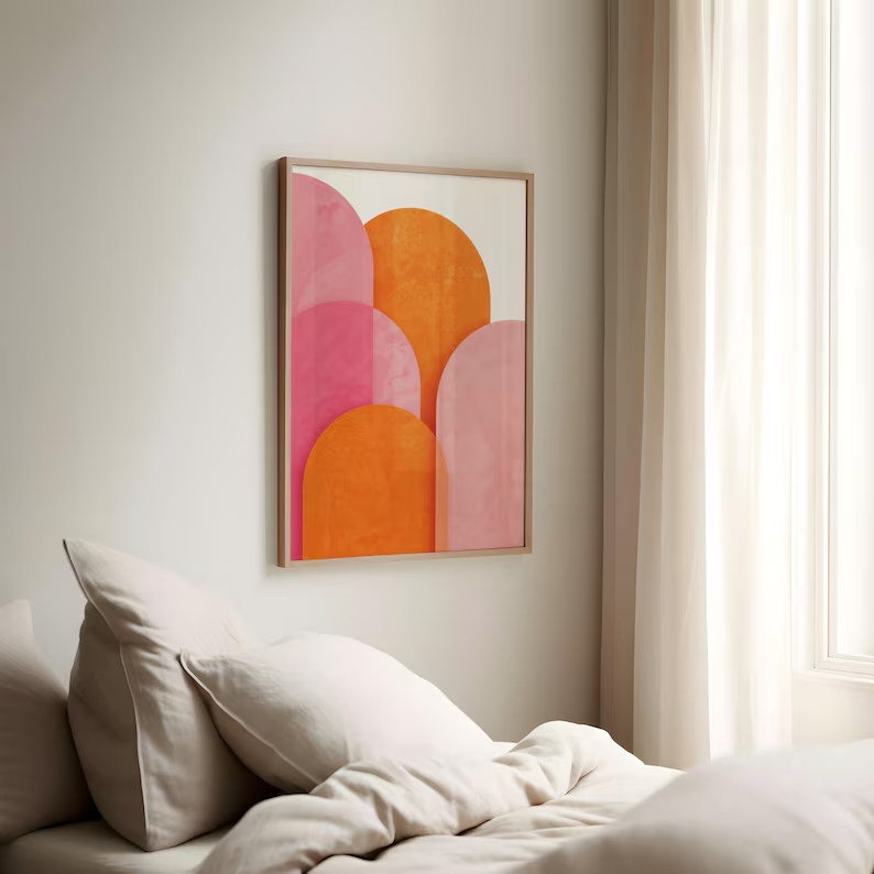 Modern Soyut Renkli Pembe Turu - Interior Design Living Room incelemesi ve fiyatı